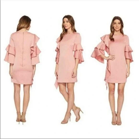 Ted Baker Pink Eicio Ruffle Ruffle Tunic Dress - Picture 2 of 15